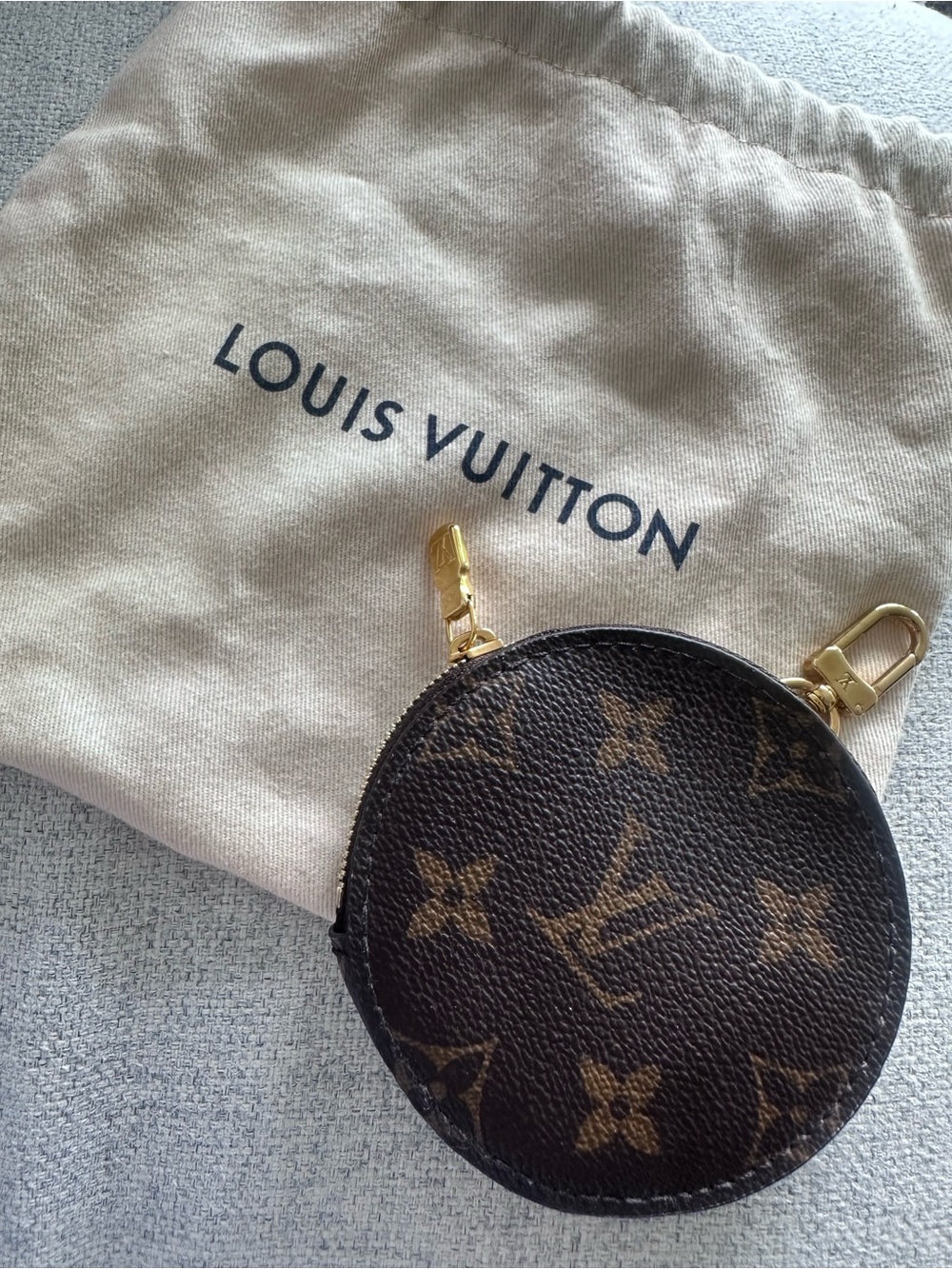 Authentic Louis Vuitton Monogram Round Zipped Coin Purse